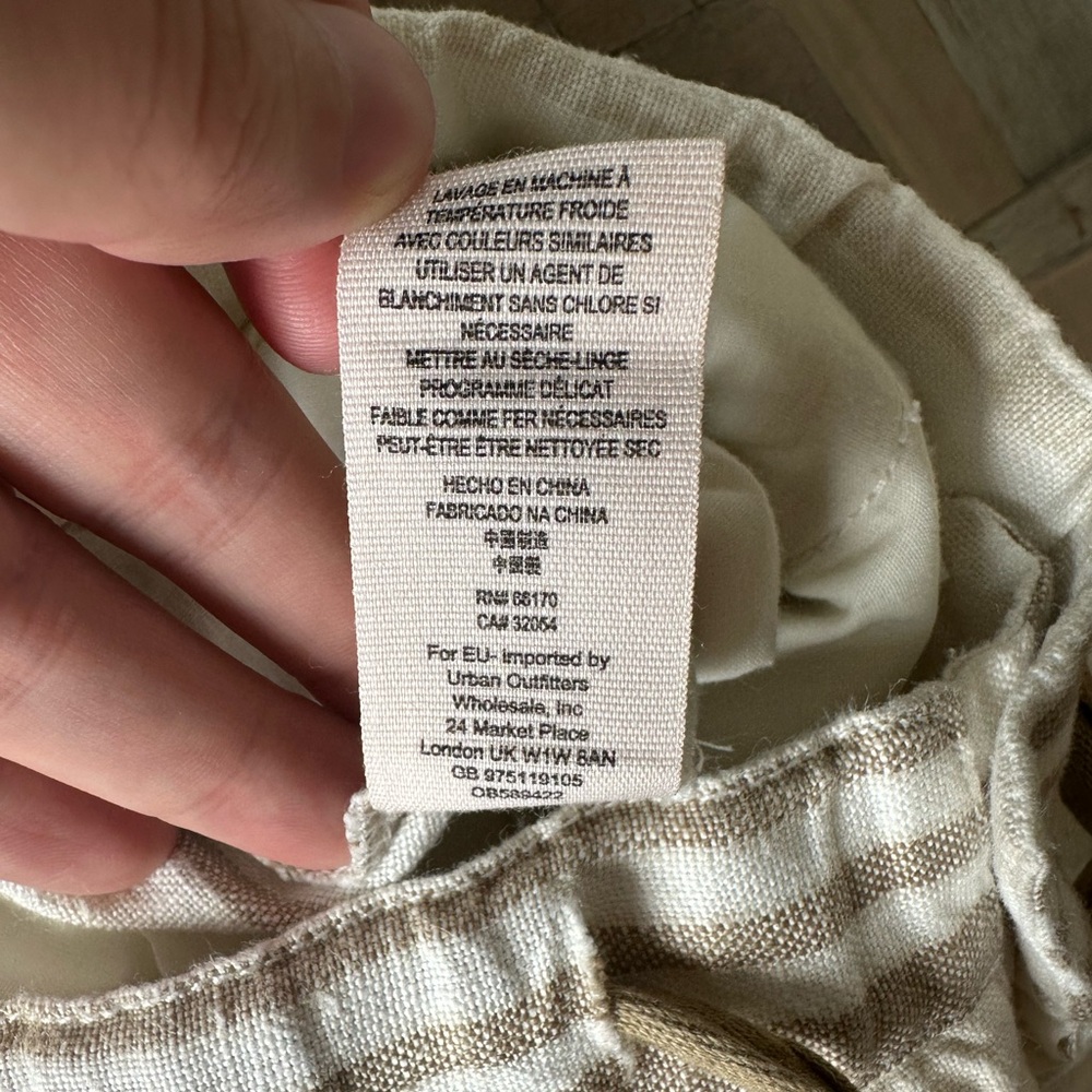 NWOT Free People Glory Days Striped 100% Linen Pants Frayed Hem size Small - Picture 11 of 16